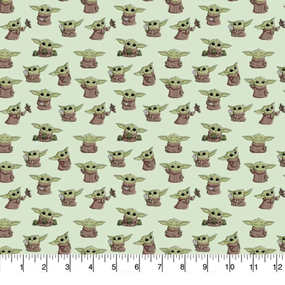 Baby Yoda Playful Poses cotton fabric 1 yd - Picture 1 of 1